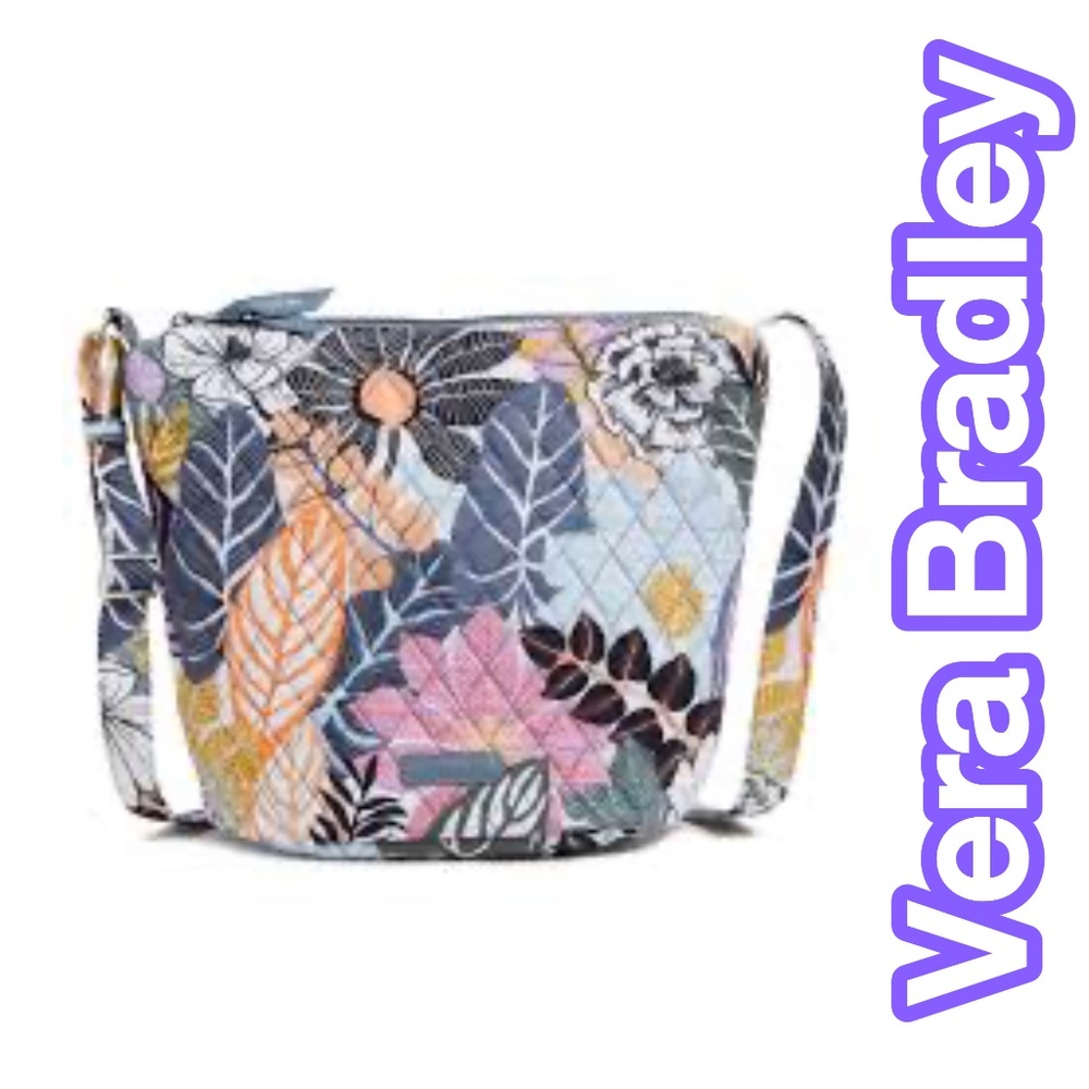 NWT VERA BRADLEY PALM FLORAL  BUCKET CROSSBODY BAG